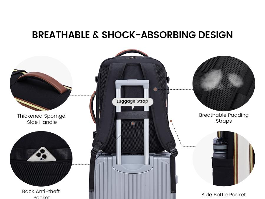 LOVEVOOK Travel Backpack for Women Fits 17.3 Laptop , Personal Item Travel Bag With 3 Packing Cubes, Large Travel Backpack Carry on Flight Approved