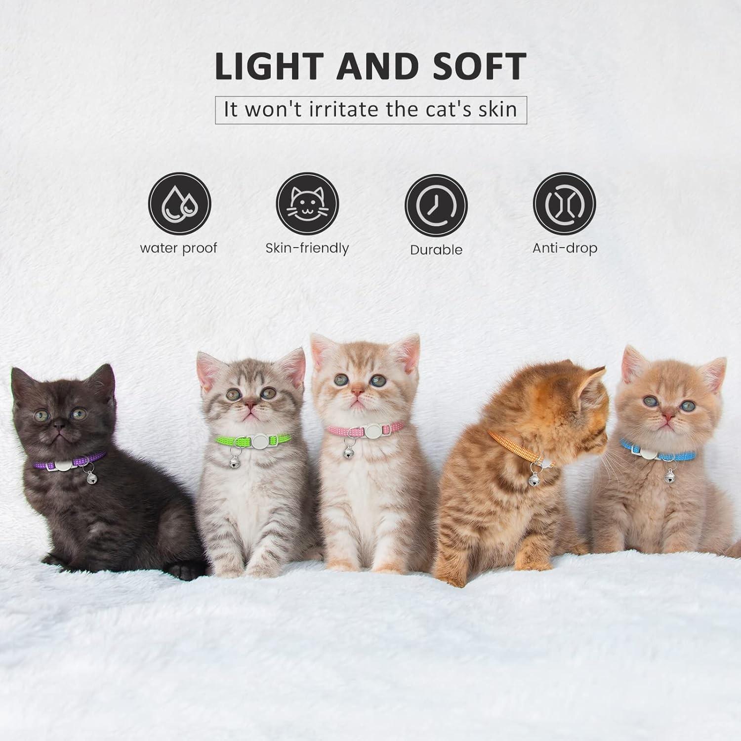 1PC Breakaway Cat Collar, 3-Thread Reflective Pet Collar with Bell, Adjustable Anti-Choke for Kittens & Small Dogs