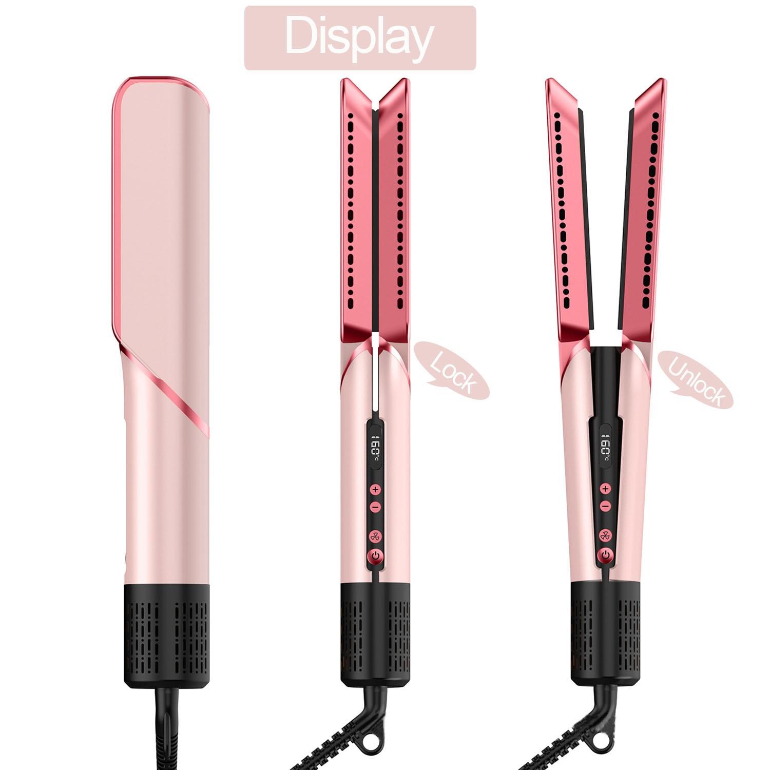 1pc Summer Cool Air Hair Straightener Hair Blower 3 In 1 Multifunctional Hair Dryer & Hair Straightener & Hair Curler Wet to Dry with Cool Wind or Hot Wind 4 Temperature Adjustable Straightening Iron