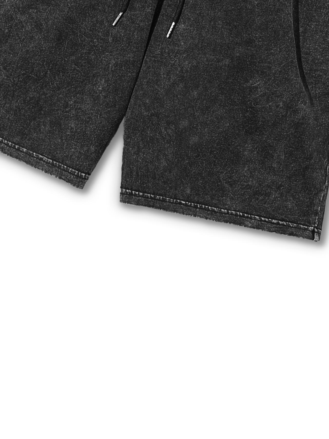 Edgy Darkwear X-Ray Print 2 Piece Outfit Breathable Soft Cotton Distressed Tee and Shorts Set Graphic Streetwear Set for Urban Techwear and Casual Daily Wear