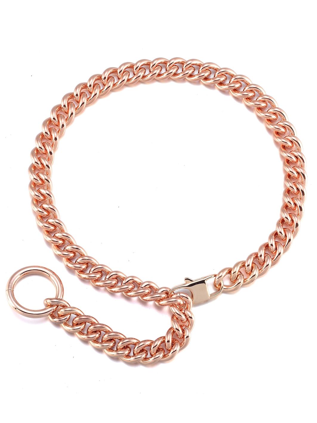 18k Rose Gold Fashion Women's Choker Necklace, 11mm Stainless Steel Cuban Chain, Waterproof, Anti-Allergy, Hip Hop Style, Valentine's Gift