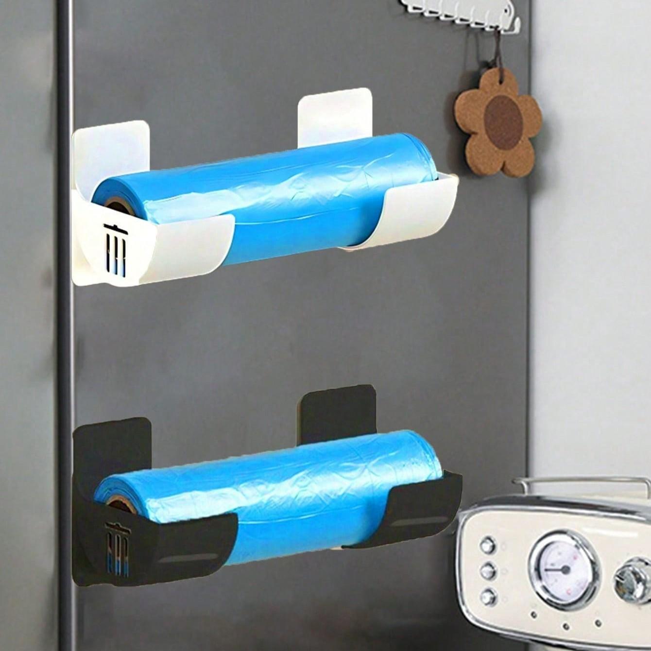 2pcs Hanging Trash Bag Holder Rack, Wall Mounted Kitchen Storage Organizer, Adjustable Angle, Ideal for Home, Kitchen, Restaurant, Hotel