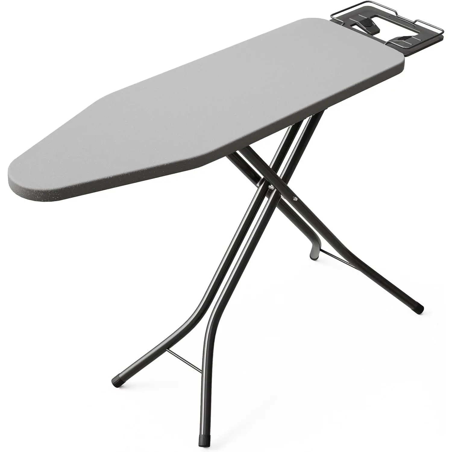 Foldable Ironing Board,Compact Iron Board with Safety Iron Rest and 7 Adjustable Heights, Ironing Stand with Cover and Pad for Heat Resistance, for Laundry Room 43" X 13" Grey KYB01B