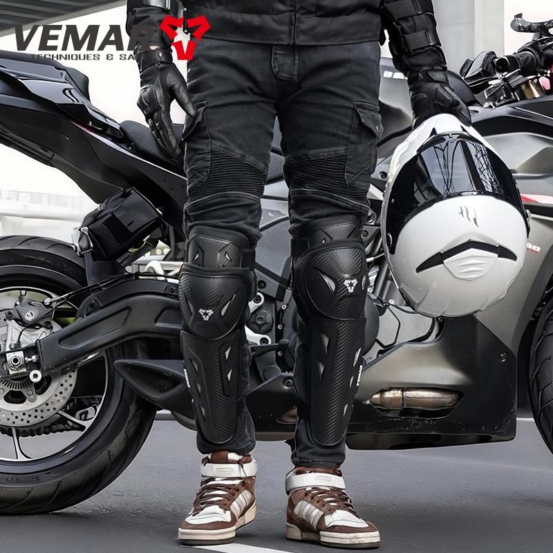 Vemar 4-Piece/Set Motorcycle Knee and Elbow Pads Set, Long Protective Gear for Cycling, Unisex Elbow Guards Knee Protector for Safety Motorbike Riding