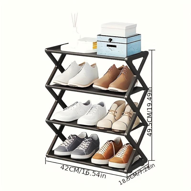 folding shoe rack - No-assembly space-saving storage rack suitable for entryway, wardrobe, kitchen, bathroom, and balcony, Vertical Shoe Rack