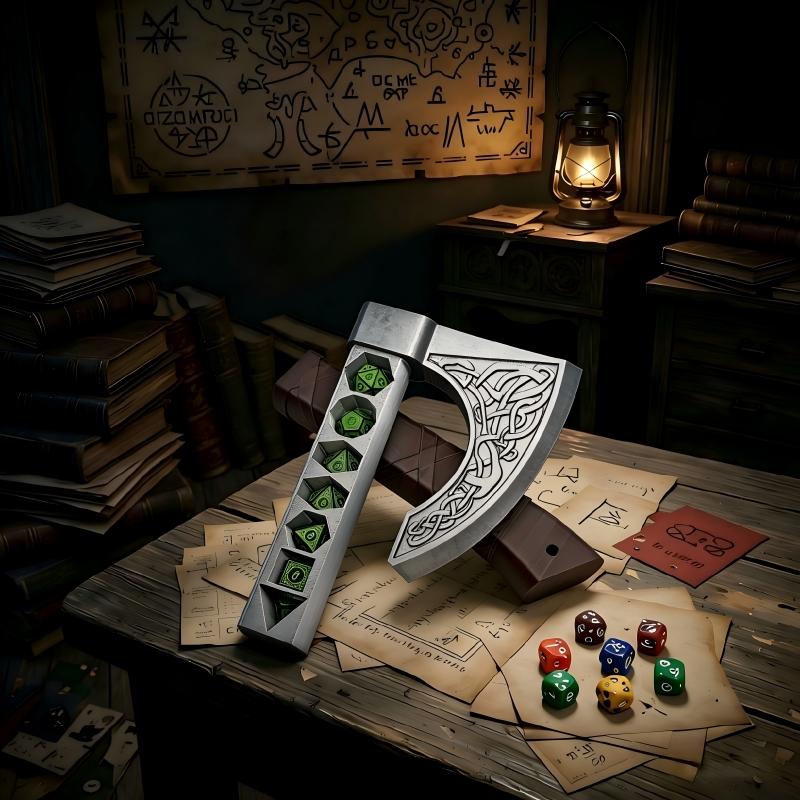Large Dice Storage Axe Accessory, Tabletop Game Dice Axe Stand, D&d Dice Throwing Station, Rpg Role Playing Accessories