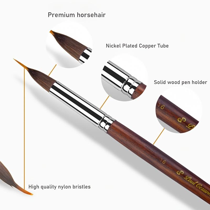 6pcs animal hair professional hook brush set, including 6 brushes of different models, is suitable for watercolor, acrylic and oil painting creation, and is a powerful tool for professional painters, art students and art lovers to express delicate strokes