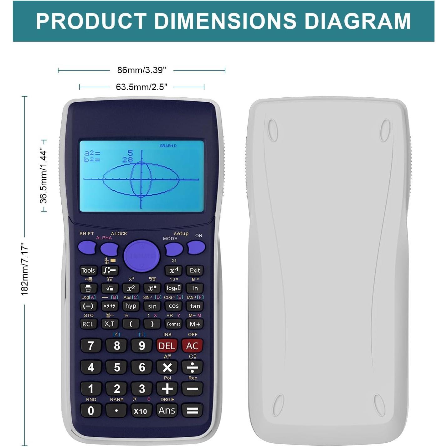 Graphing Calculator, Scientific Calculators 10 Modes /4 Graphing Functions,Desktop Math Calculator for College Students,School Supplies for Middle High School Teachers Office