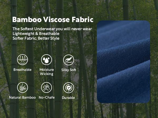 David Archy Men's Bamboo Cooling Fiber Boxer Briefs Breathable Soft Moisture-Wicking Fabric Basic Menswear Underwear with Fly Multipack Comfortable Daily Wear Gift Pants Long boxers for men Socks Stylish TikTokShopRestock Rayon Plain