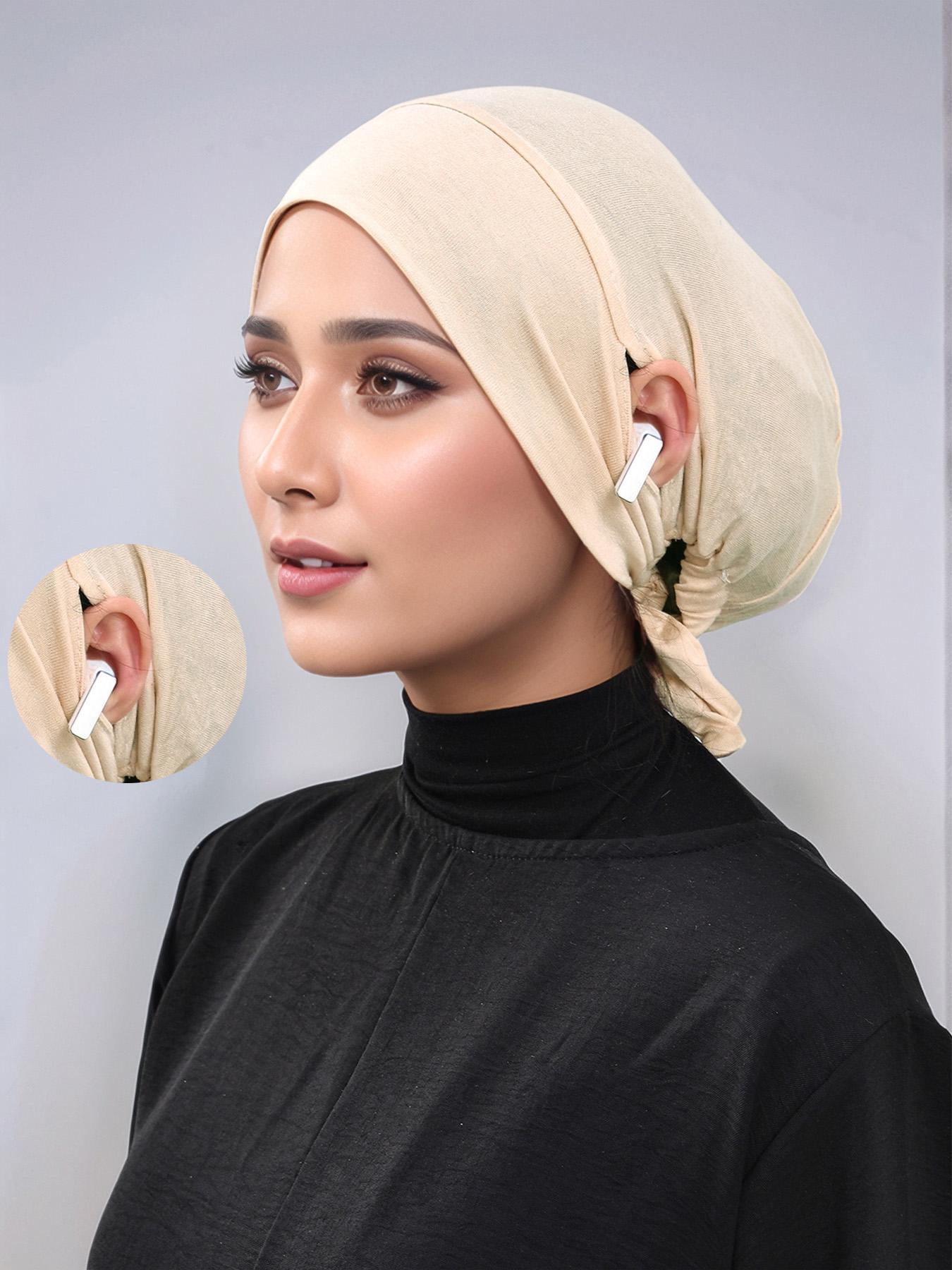 Women's Plain Hijab Cap Headscarf Turban, Soft Comfortable Daily Wear Accessory, Versatile Muslim Fashion Headwear for All Seasons