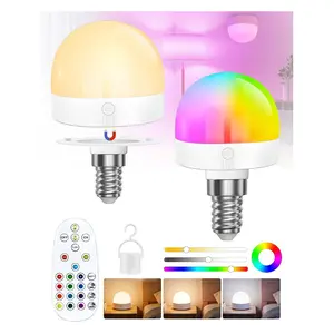 Rechargeable Light Bulbs with Remote and Timer, Battery Backup Bulb for Sconces and Lamps, Magnetic Bulbs for Non-Hardwired Fixture, Dimmable (1 piece)