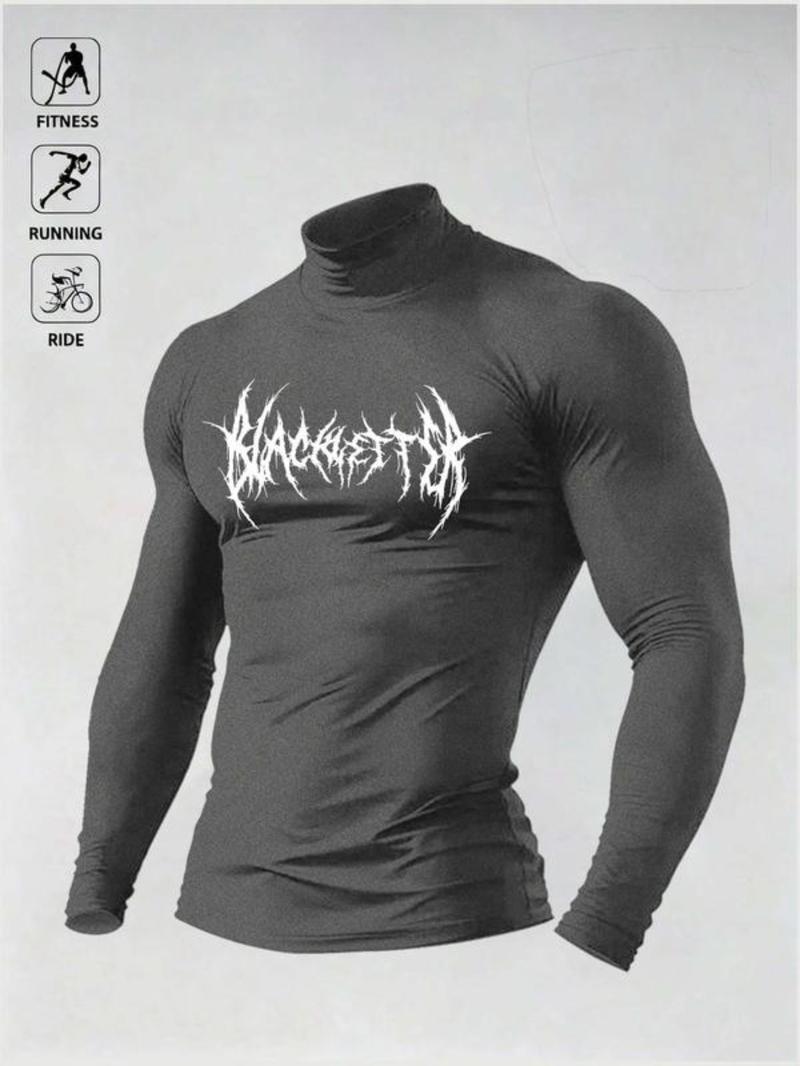 Men's High Elastic Performance Top, Gym Workout Shirt, Gothic Print, Moisture-Wicking Fabric, Ideal for Powerlifting, Daily Sports, Casual Wear Men's High Elastic Performance Top, Gym Workout Shirt, Gothic Print, Moisture-Wicking Fabric, Ideal for Powerlifting, Daily Sports, Casual Wear