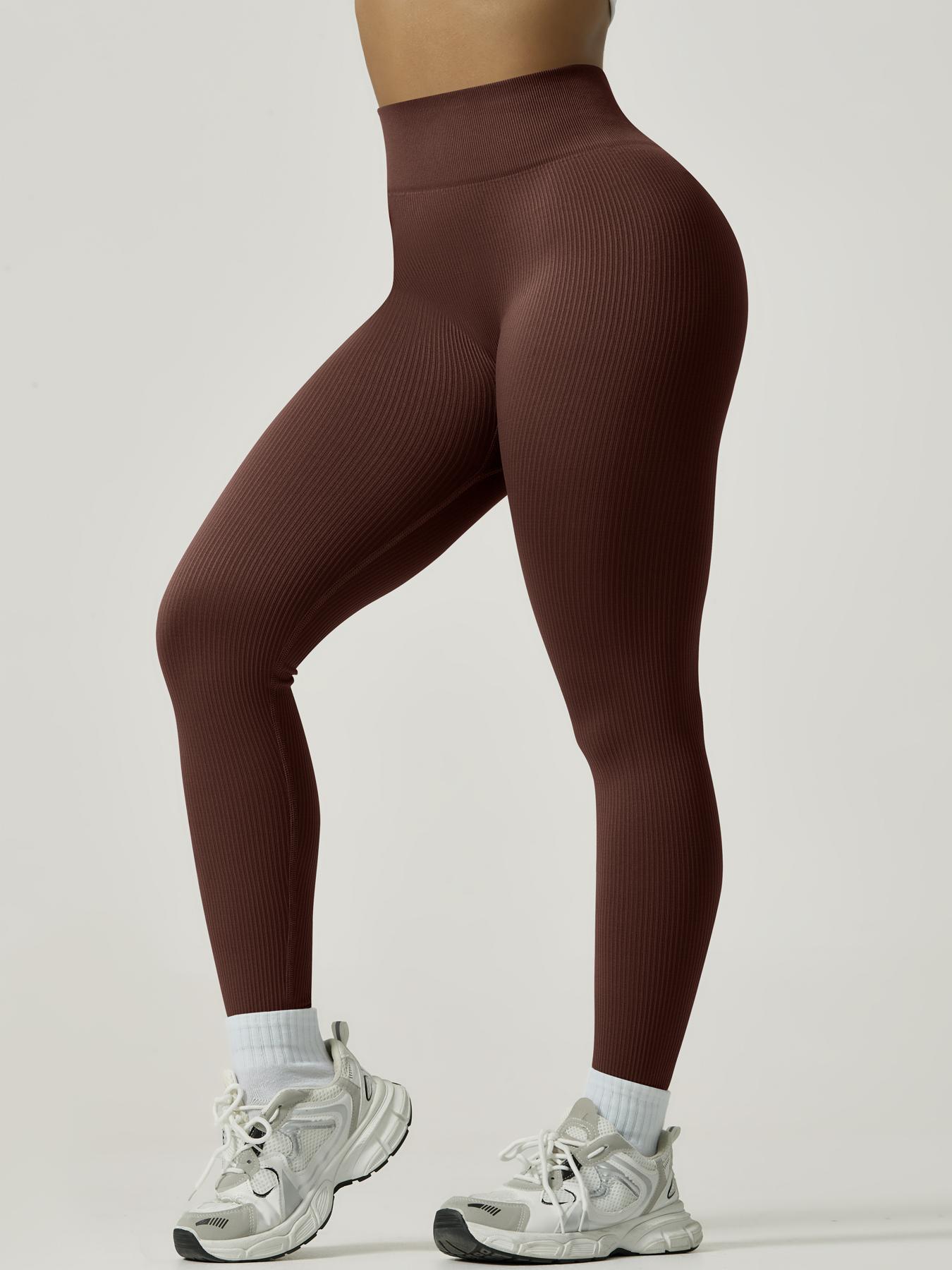 NcmRyu Women's High-Waist Ribbed Leggings - GRS-Certified Buttery-Soft Recycled Fabric Booty-Lifting Activewear yoga pant women Gym Tights Clothes Casual Comfy Sporty