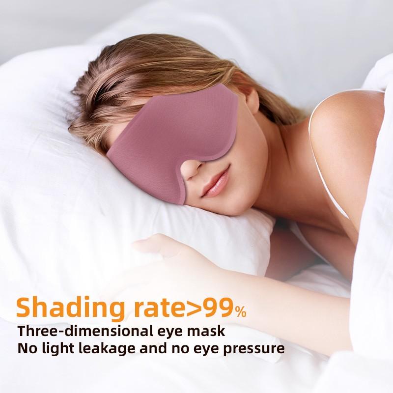 Sleep eye mask suitable for side sleepers, men and women, sleep light-blocking eye mask, 3D contoured cup sleep eye mask, soft and breathable sleep eye mask, with adjustable elastic strap, ideal for travel use