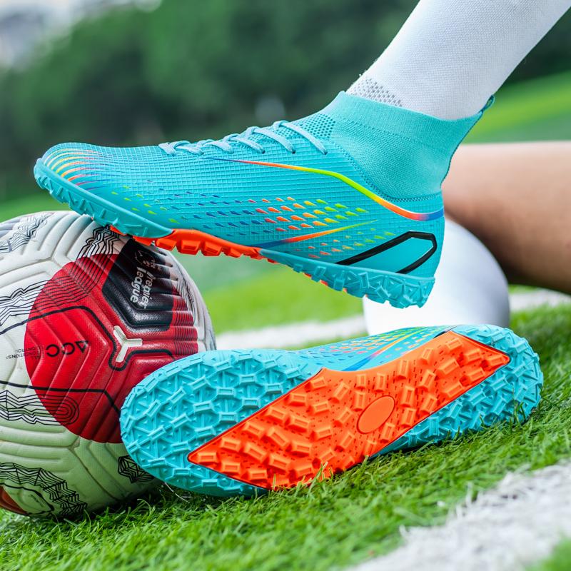 Men's High Top Turf Football Boots, Professional Outdoor Anti-skid Breathable Lace Up TF Soccer Cleats For Summer Rainy Day Training Outdoor Competition soccer shoes soccer boots shoes soccer Men's High Top Turf Football Boots, Professional Outdoor Anti-skid Breathable Lace Up TF Soccer Cleats For Summer Rainy Day Training Outdoor Competition soccer shoes soccer boots shoes soccer