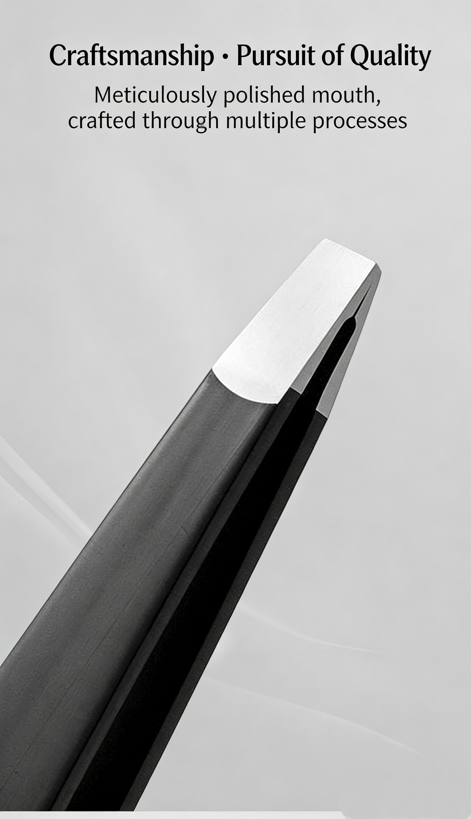 2pcs/lot Stainless Steel Tweezers, Pointed Tip Hair Removal Clamps, Eyelash Extension & Nail Art Black Tweezers, Anti-Static Precision Tweezers