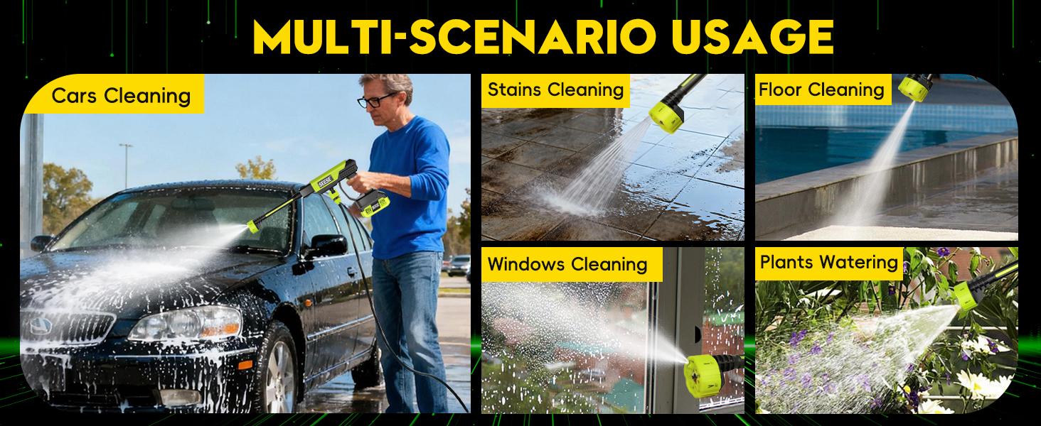 SEESE Cordless Pressure Washer and Single Port Charger Base, Bottle Portable Washer for Car,Home Cleaning & Garden Watering SEESE Cordless Pressure Washer and Single Port Charger Base, Bottle Portable Washer for Car,Home Cleaning & Garden Watering