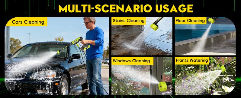 SEESE Cordless Pressure Washer and Single Port Charger Base, Bottle Portable Washer for Car,Home Cleaning & Garden Watering