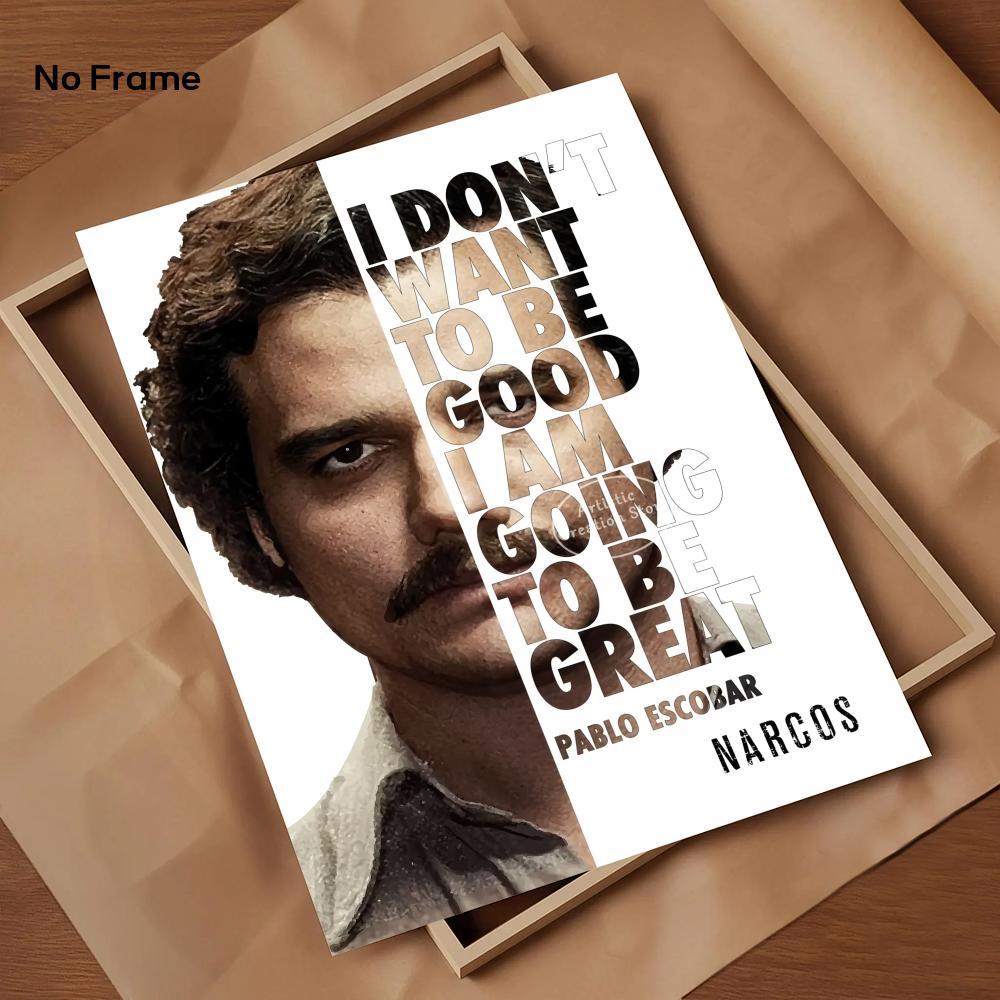 Classic Movie P-Pablo E-Escobar Poster HD Sticky Waterproof Wall Art | High Quality Print Aesthetic Home Living Bedroom Bathroom hallway Decor Trendy Room Decoration | Multiple Size Options Available
