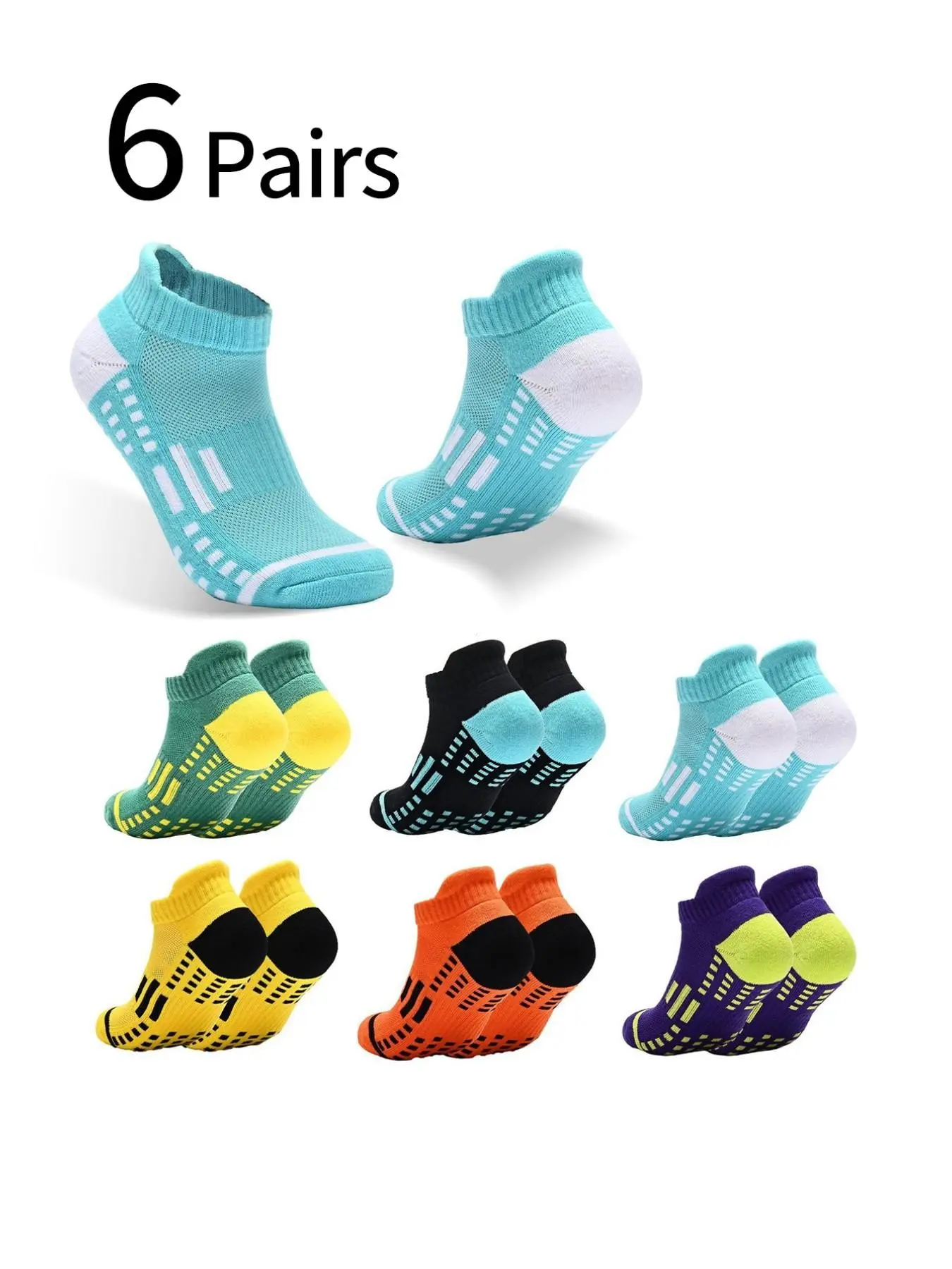 6 Pairs Marathon Sports Socks, Outdoor Hiking Socks, Unisex Breathable Anti-Slip Running Socks, All Seasons Professional Training Socks