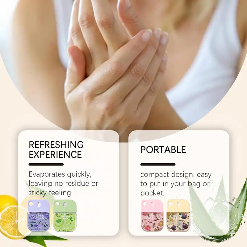 Wish 1.2 fl oz Hand Sanitizer Fragrance Spray Portable Hydrating Mini Perfume Fresh Fruity Scent Leaves Hands Cleaning Hydrated Delicately Scented No Rinse Travel Size for All Ages Ideal for Outdoor Activities Holidays & Gifting Skin Care Aroma