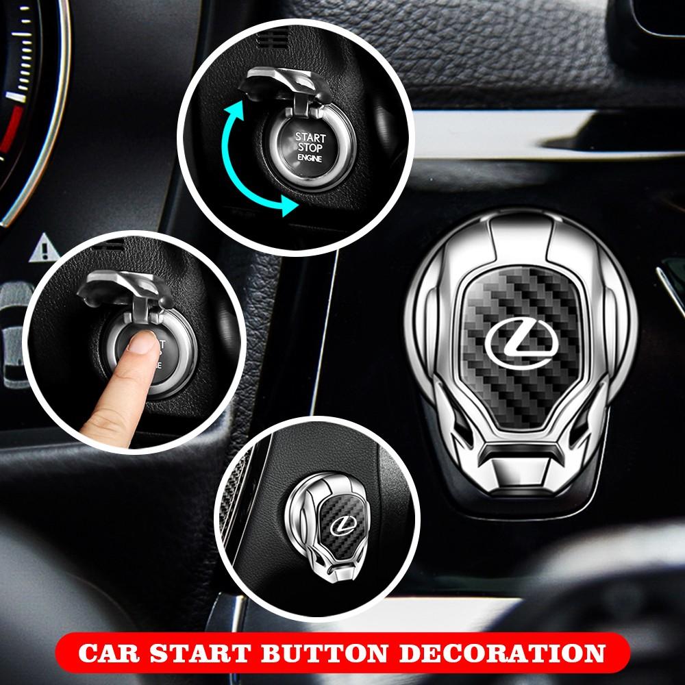 Lexus Car Interior Engine Start Button Protective Cover, Car Engine Start Button Cap, Engine Start/Stop Switch Decorative Button Cover, Flip-Open Automotive Style Design.