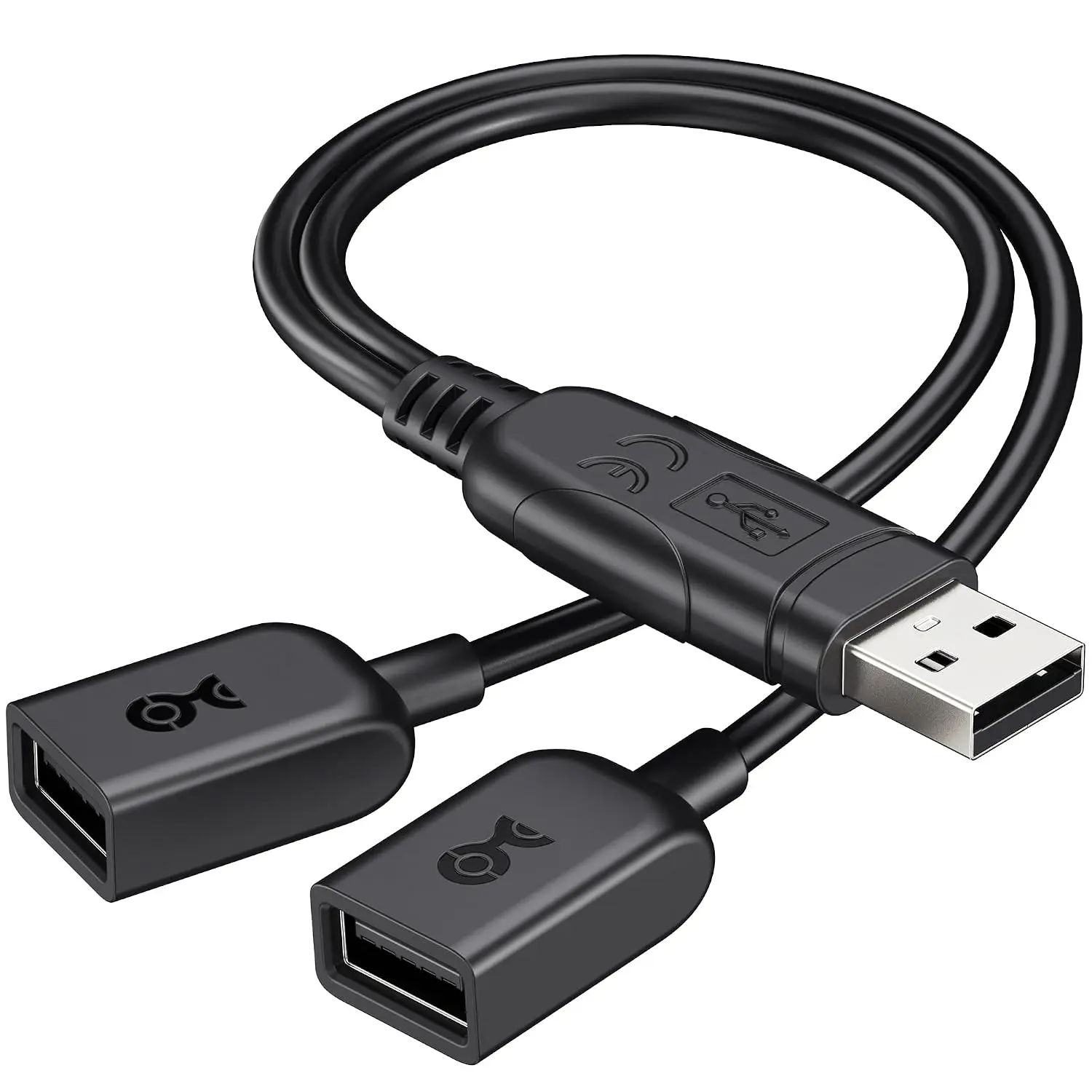 USB Splitter 1 in 2 Out, USB Power Splitter, 1ft | 30cm,  1.2  Support, USBA Male to Female Adapter, Data Transfer Support