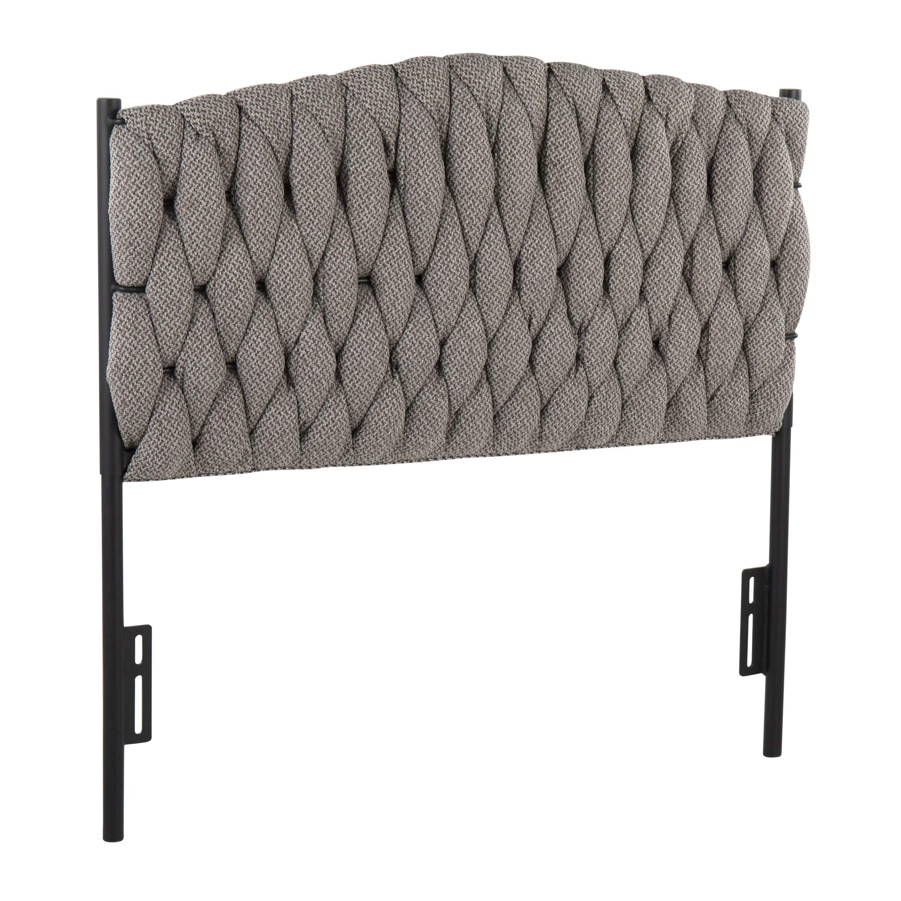 ARCH Twin Size Headboard Black Metal Frame Grey Fabric Upholstered Bed Headboard for Bedroom, Modern Minimalist Panel, Sturdy Steel Construction, Easy Assembly, Single Pack, Home Furniture and Household Product Search Terms for US Online Shopping