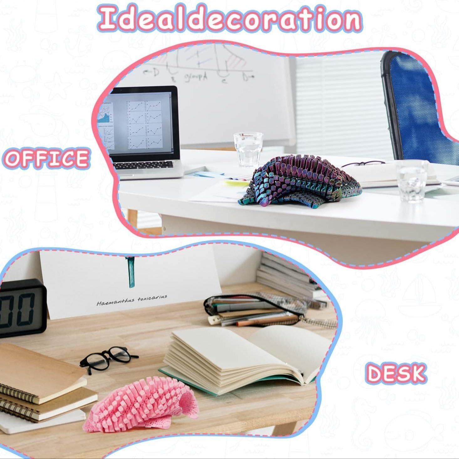 3D Printed Starfish Ocean Animal Figurine, Kids Toy with Jointed Parts, Stress Relief Desk Decor, Unique Elastic Starfish Gift