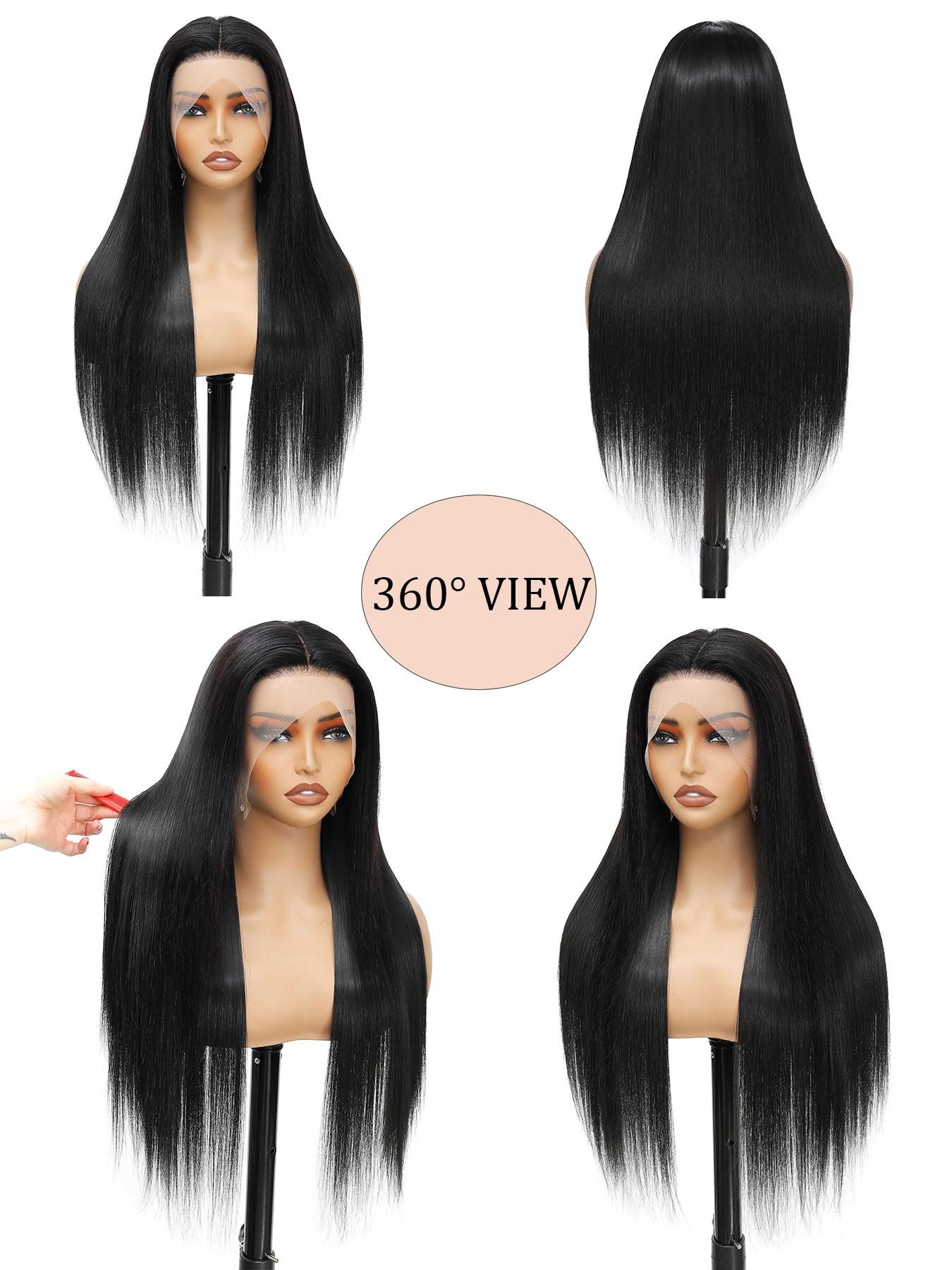 40 Inch 200% Density Long 13x4 Synthetic Lace Front Wigs For Women Heat-Resistant Hair 13x4 HD Transparent Lace Frontal Wigs Wigs Pre Plucked For Women's Daily And Holiday Occasions Wig