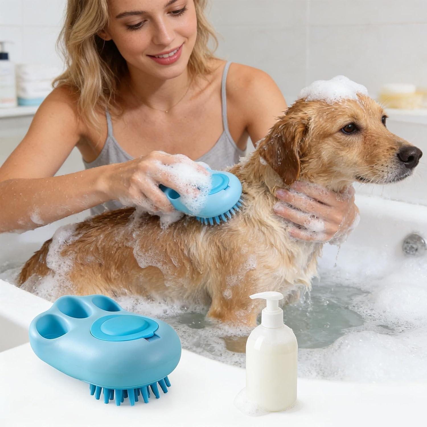 2-Pack Pet Bath Brush, Silicone Massage Comb, Soft Multi-Function Head Brush, Cat Cleaning Brush, Dog and Cat Grooming Tools