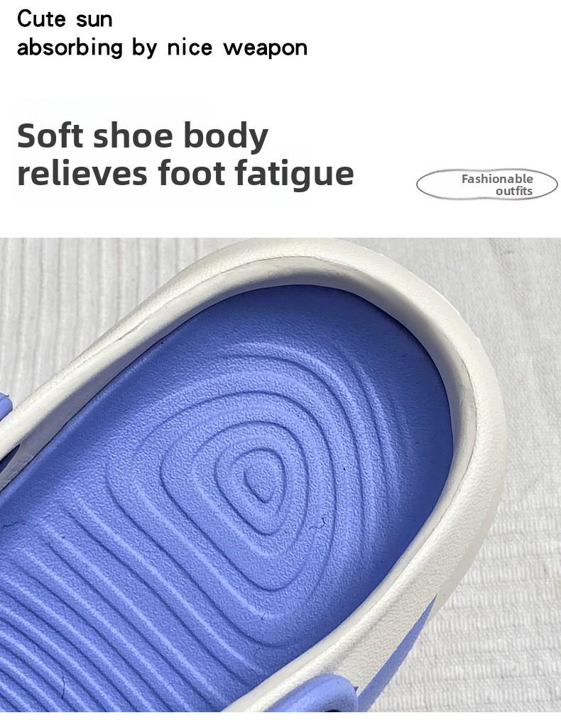 Women's EVA Platform Clogs, Summer New Cute Cartoon Charms Cloud Puff Thick Sole Non-Slip Beach Sandals