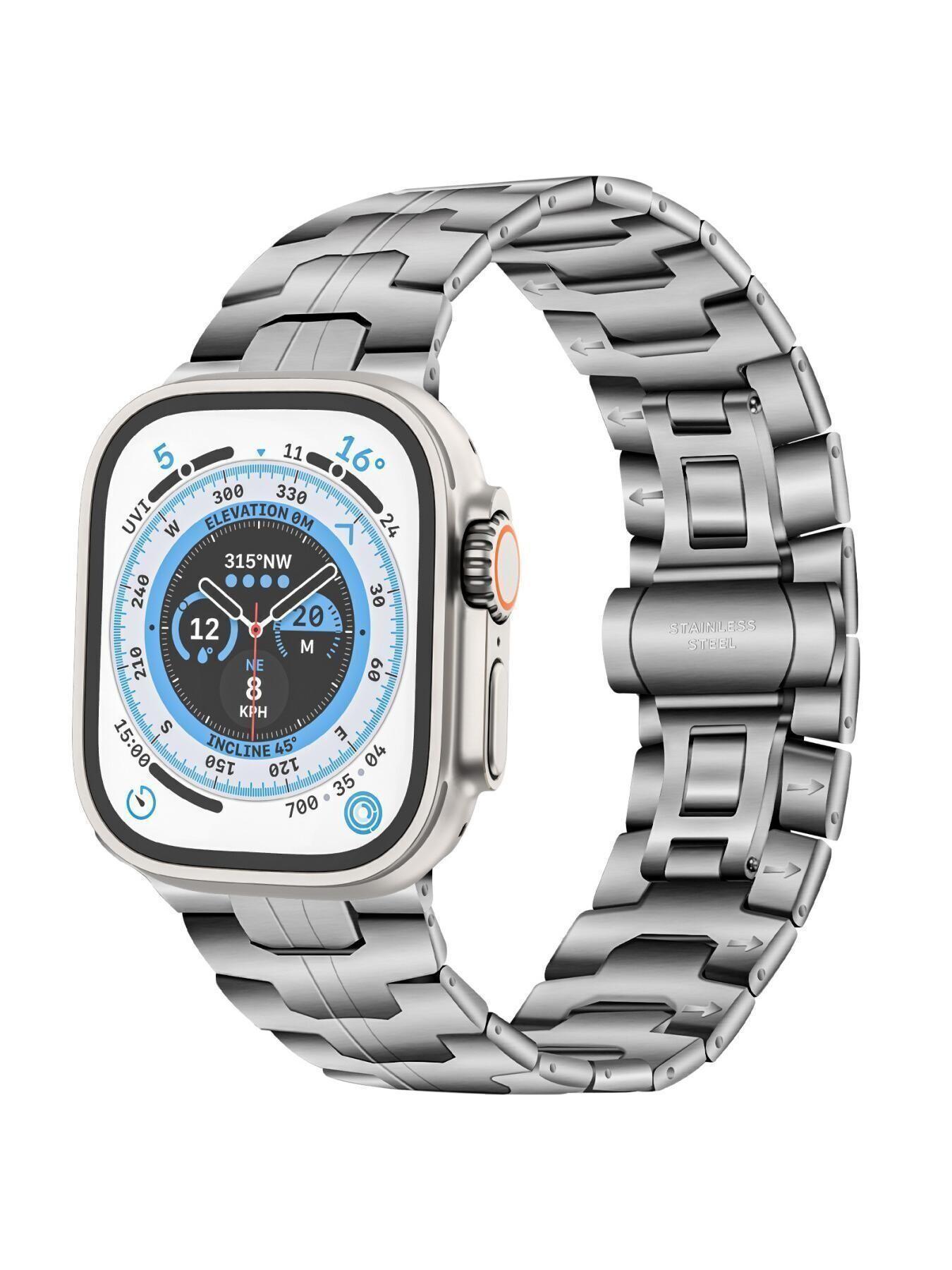 Iron Man Stainless Steel Butterfly Buckle Watch Strap for Apple Watch Series 1-11 and Ultra 2