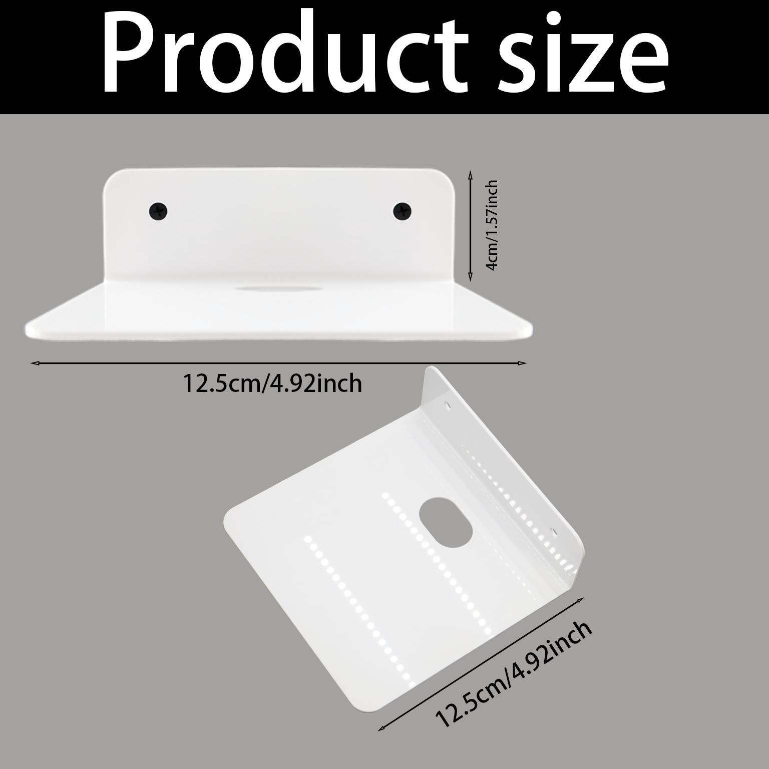 2-Pack Small Acrylic Wall Shelves, 4.92 Inch Floating Shelves for Echo Camera, Speaker Display Stand, Bathroom Living Room Bedroom