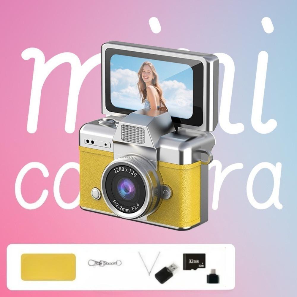 CCD Flip Screen Keychain Camera! Full Set with 32GB Storage, Reader & Adapter. Capture HD Moments Anytime. Cute, Portable, Ideal Christmas Surprise!