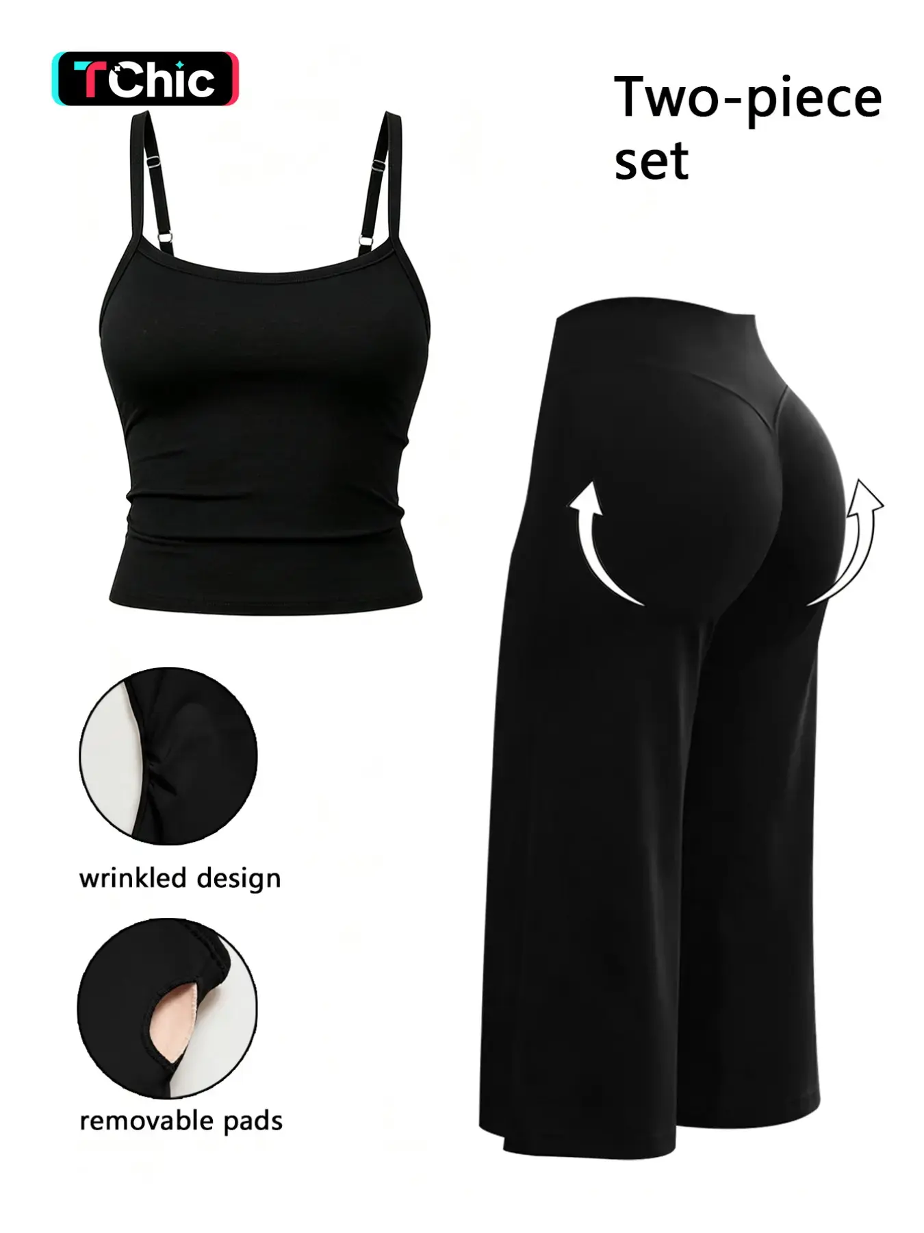 Women's Yoga Sport Set, Strapless Backless Sports Bra with High-Waisted 7/8 Yoga Pants, Comfortable Breathable Training, 2-Piece Set