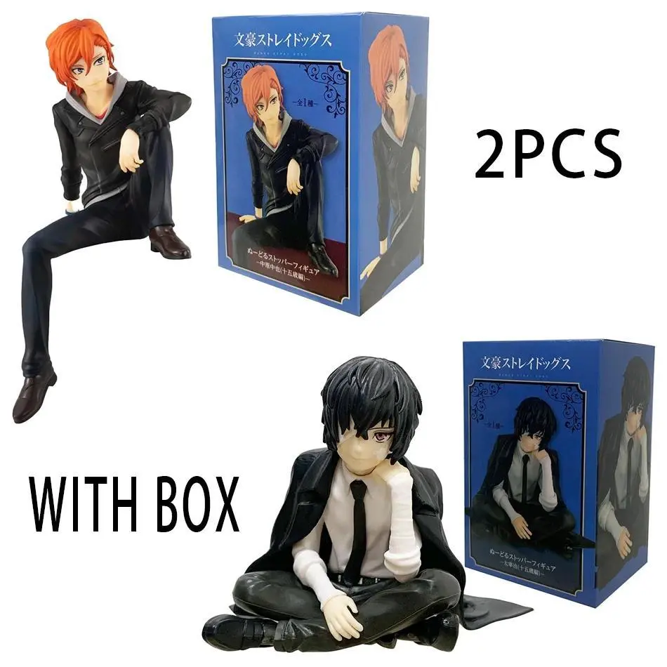 Bungo Stray Dogs 12cm Dazai Osamu Noodles Press Figure Japanese Cartoon Figurines Collection Cute Toys