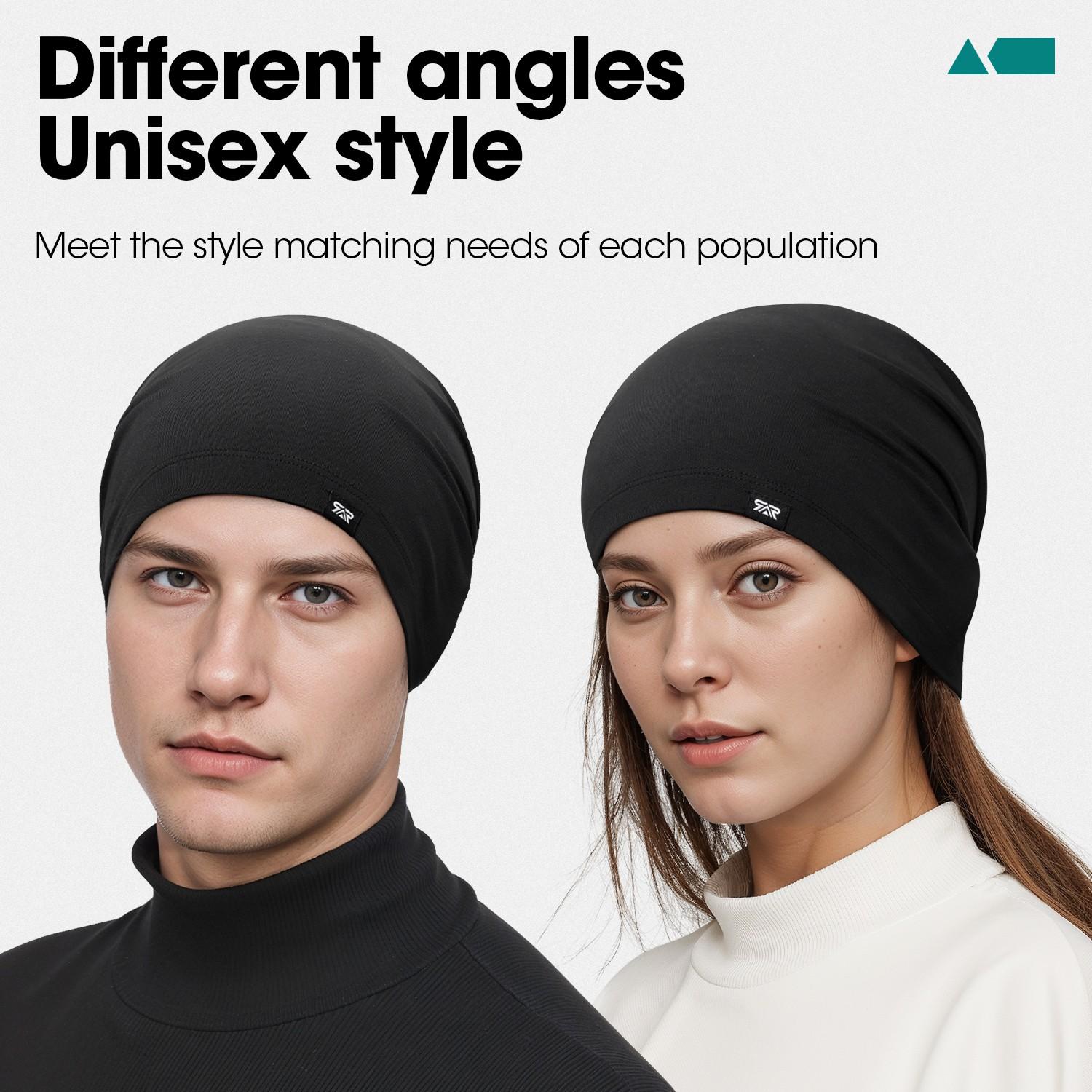 1/2/3 Pack Versatile Beanie Hats, Ear Protection Warm Cold Weather Caps, Breathable Polyester, Outdoor Running Fitness Sports Windproof Headwear, Unisex Soft Slouchy Beanie - Stay Dry Breathable for Running Gym Sleeping Commuting Daily Use