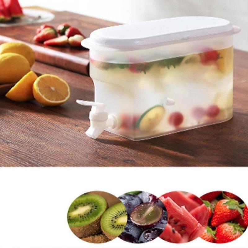 3.5L Fridge Water Dispenser with Faucet, BPA Free Food Grade Cold Water Bucket | Leak-proof Iced Tea Pitcher for Fruit Drinks, Lemonade, Iced Coffee & Sangria | Ideal for Summer Hydration, Parties, Camping, Picnics, BBQ & Daily Home Use
