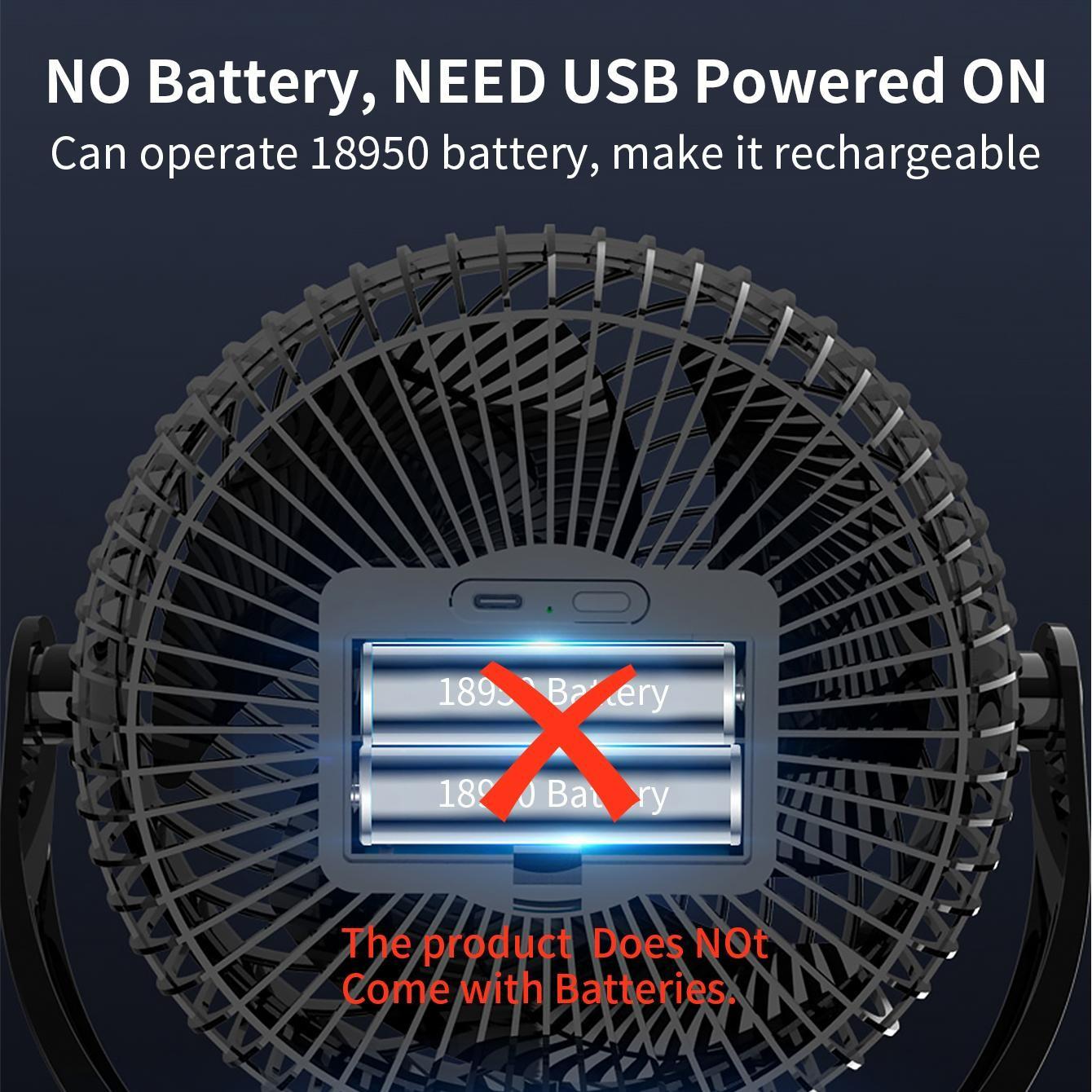 Portable USB Rechargeable Clip-on Fan Desktop Fan, Portable Fan  Personal Stroller Sleeping Fan 720°Angle Adjustable,Suitable for Office, Outdoor Travel, Camping, Gym