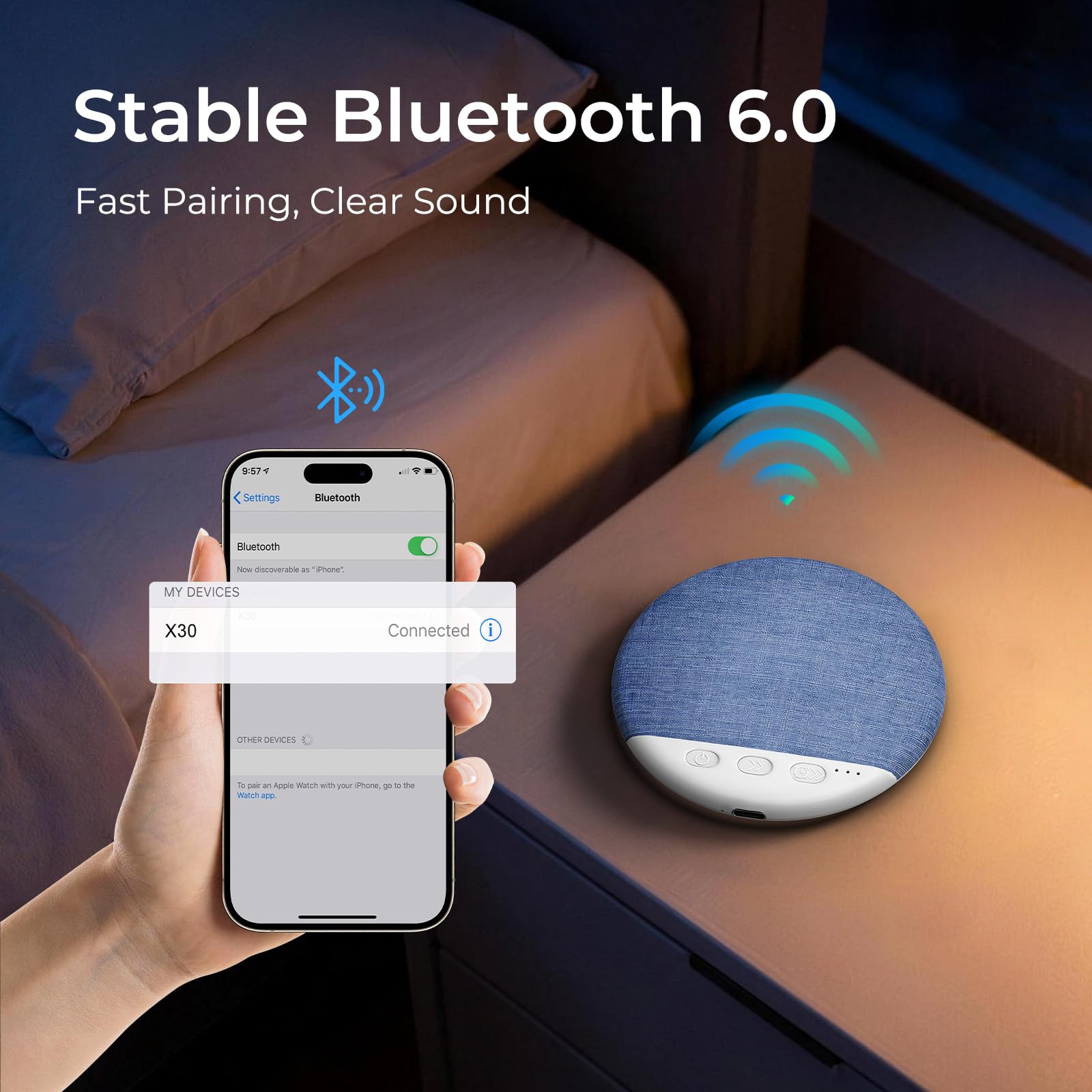 Ultra-Thin Speaker, Wireless Bluetooth Sleeping Pillow Speaker, Portable Under Pillow Sleep Speaker with White Noise & Timer Function, Comfort Sleep Aid Device for Adults, Mother's Day Gift#Summervibes