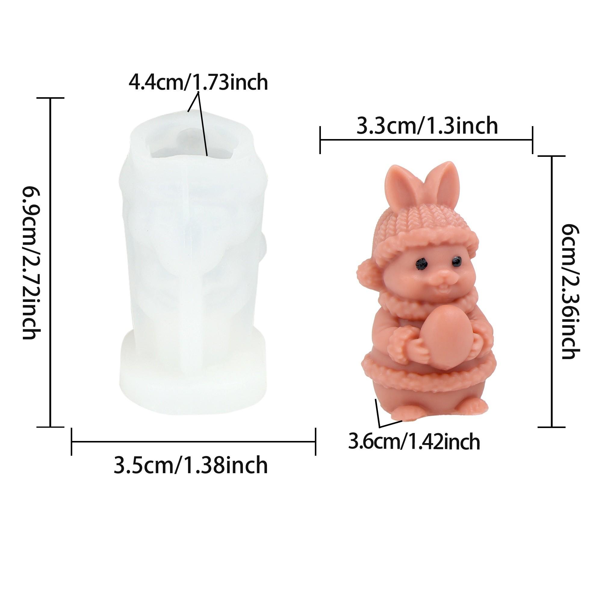 3D Easter Bunny Holding Egg Silicone Candle Mold, Cute Rabbit Hug Egg Wax Mould for DIY Scented Candle Soap Resin Plaster, Spring Easter Decor Craft Gift