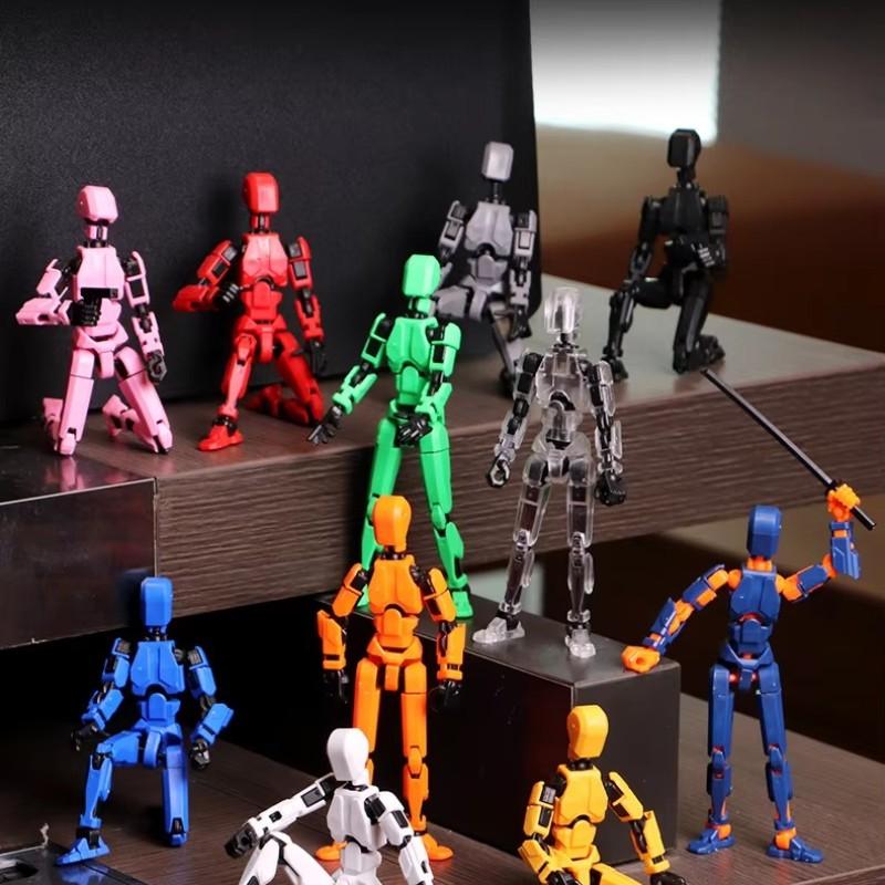 Stress Relief Toy Building Blocks Figure Assembly Model, Multi-Joint Poseable Doll, Construction Gift, Fun Educational Playset