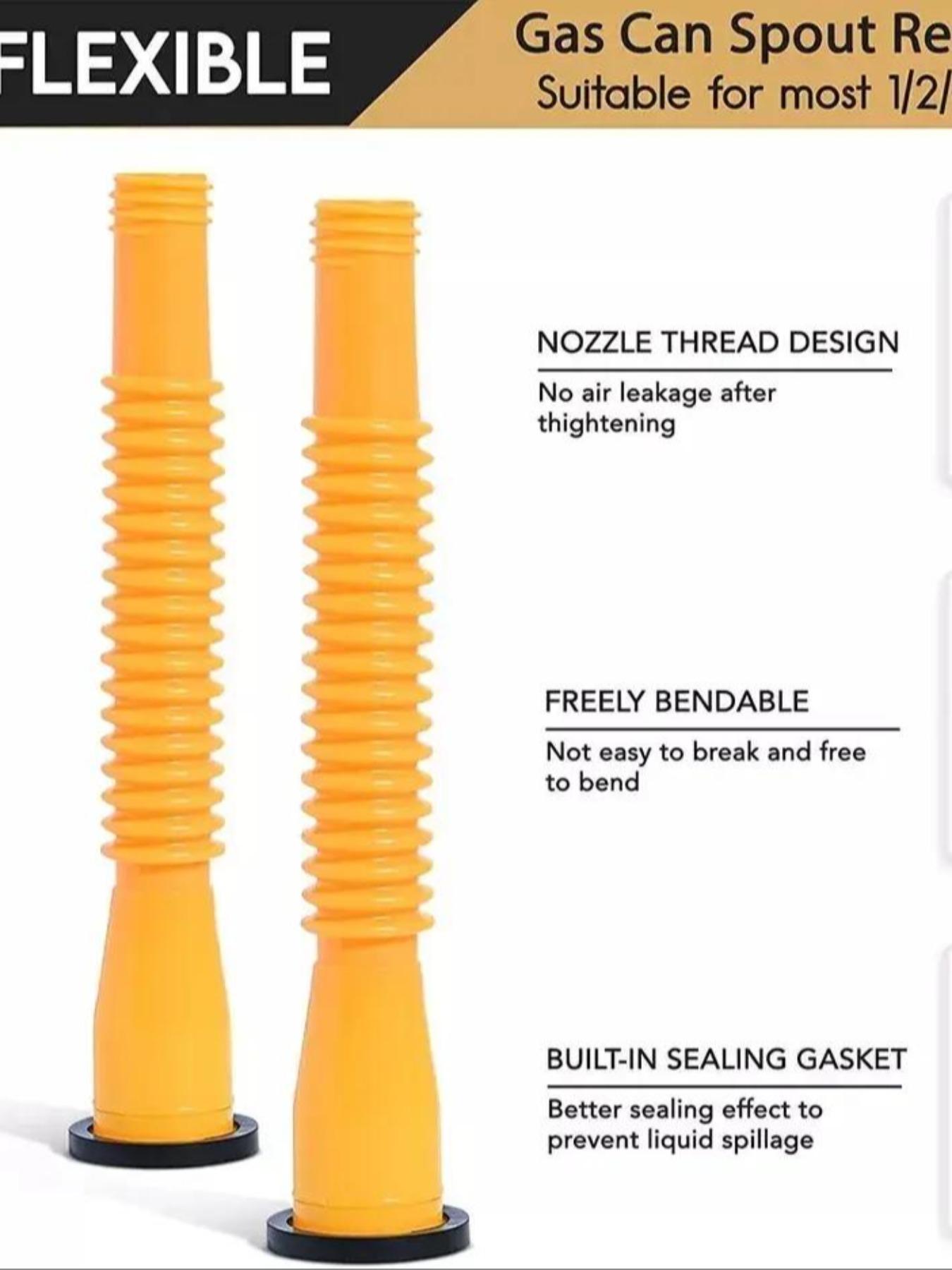 Universal Fuel Can Nozzle Kit | Replacement Gas Tank Spout with Caps for Gallon Containers