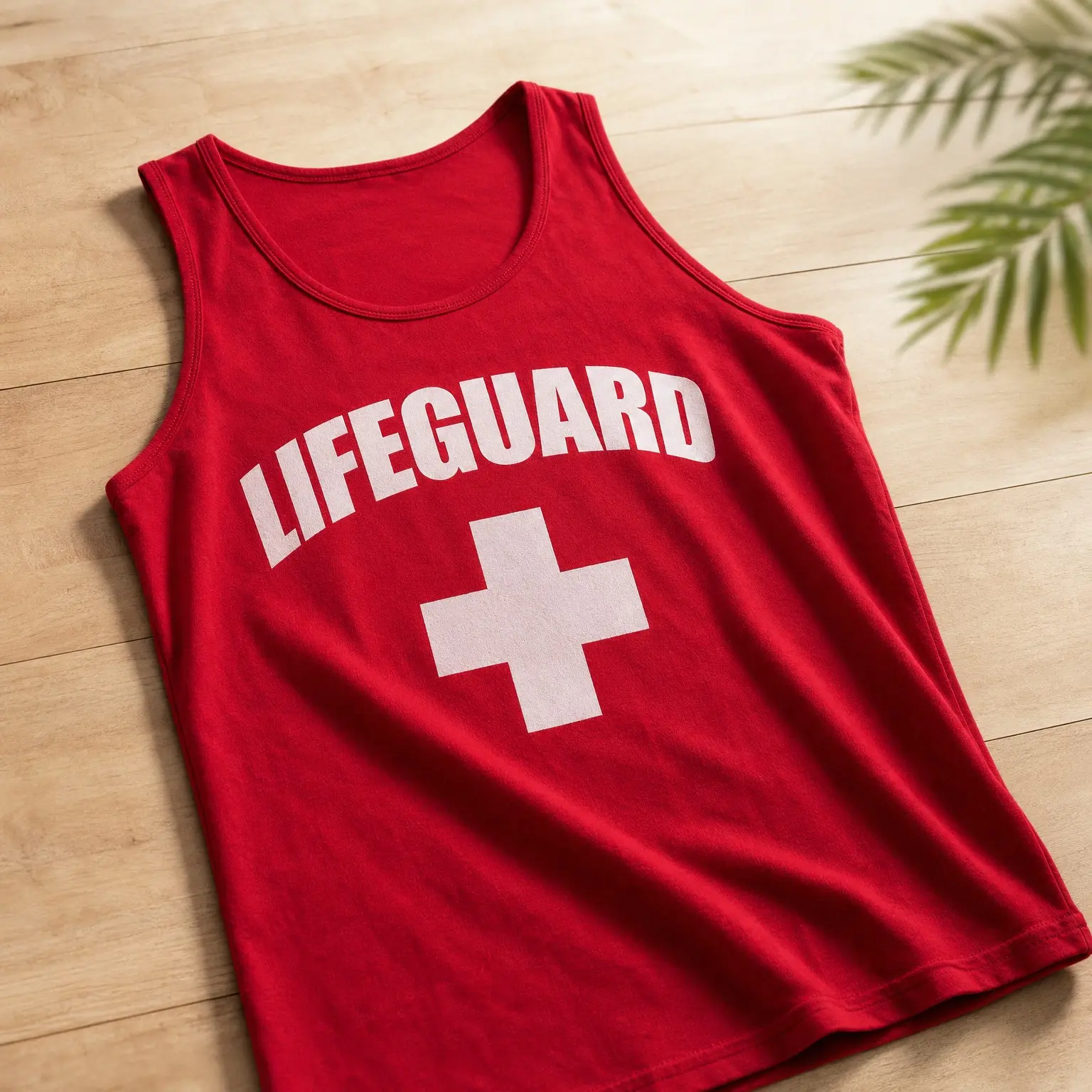 White Fitted Unisex Adult Professional Lifeguard Tank Top Uniform for Men and Women(Gift)