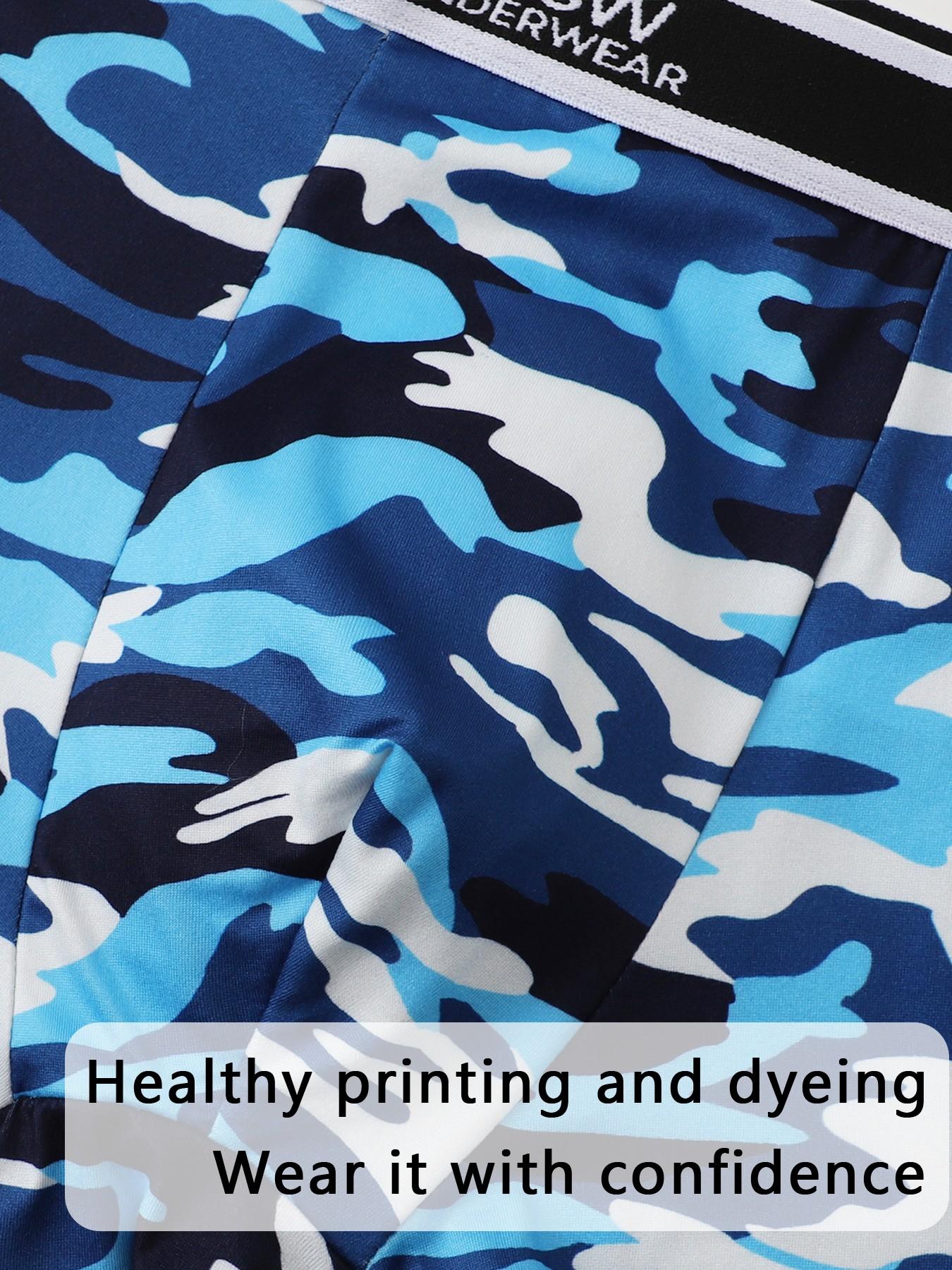 Full of street style! Men's trendy camouflage boxer briefs, durable and resistant to wear without deformation, a must-have for sporty fashion men.