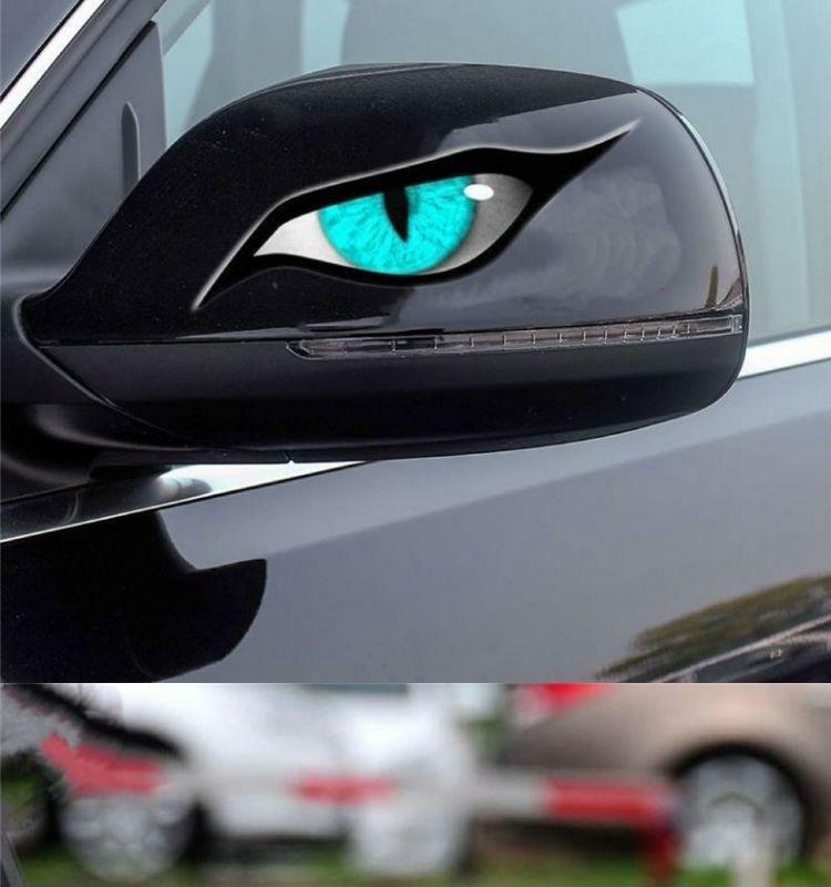 Raptor Eye Evil Eye Decal Auto Accessories - Cool Car Decorations, Rearview Mirror Adhesive Sticker, Sun Protection, Water-Resistant for Rain, Scratch-Resistant, Easy Apply Stylish Exterior Decor, Stickers, Adhesive Sticker, Easy Apply-YY2