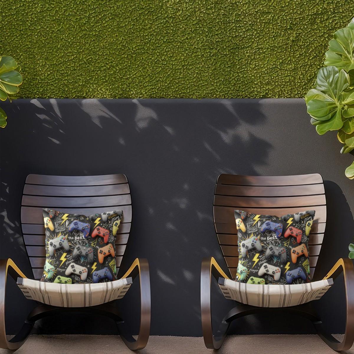 Soft and Comfortable Game-Themed Throw Pillow (with Pillow Insert), Game Controller-Shaped Cushion, Cool Game Decorative Pillow, Suitable for Boys and Teenagers, Can be Used as A Decorative Throw Pillow Gift for Sofas, Bedrooms, Travel, Etc.