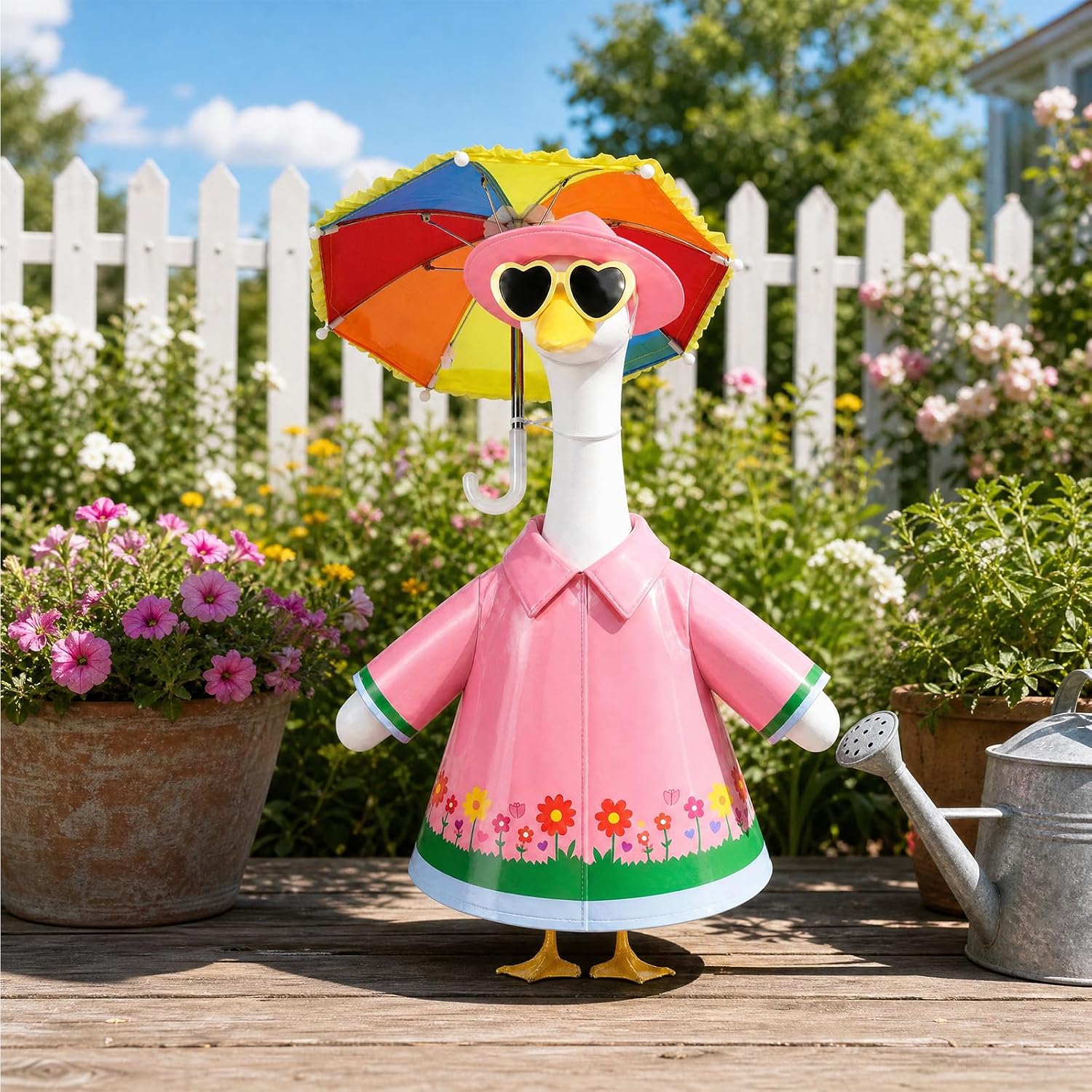 3 count/Set Raincoat Porch Goose Outfits, Summer Goose Raincoat Costume, Yard Goose Clothes Raincoats Umbrella Hat Outfit for 17" 23" Lawn Statue Patio Garden Decoration () 3 count/Set Raincoat Porch Goose Outfits, Summer Goose Raincoat Costume, Yard Goose Clothes Raincoats Umbrella Hat Outfit for 17" 23" Lawn Statue Patio Garden Decoration ()
