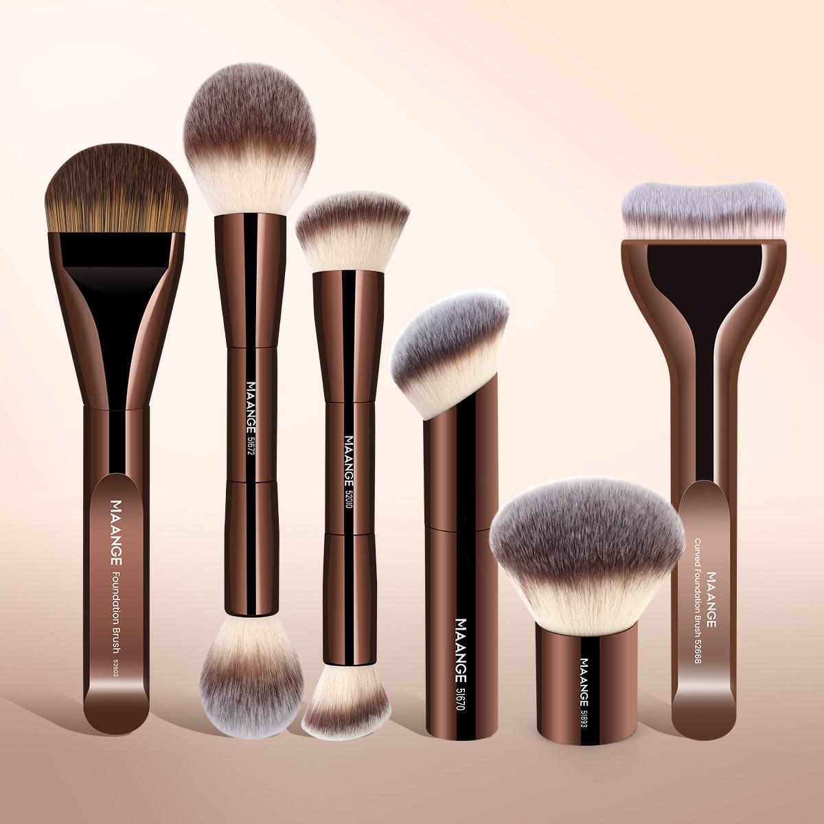 Maange 6-Piece Makeup Brush Set Includes Foundation Brush, Blush Brush, Powder Brush, Professional Cosmetic Brushes for Women